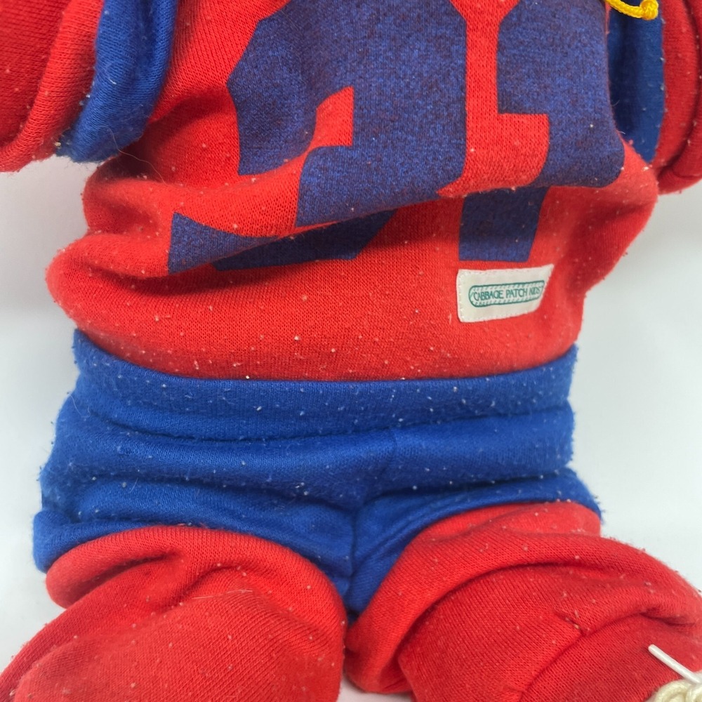 Vintage 1984s Cabbage Patch Kids Doll Football Outfit Blue Helmet Bald Pacifier - Picture 4 of 8